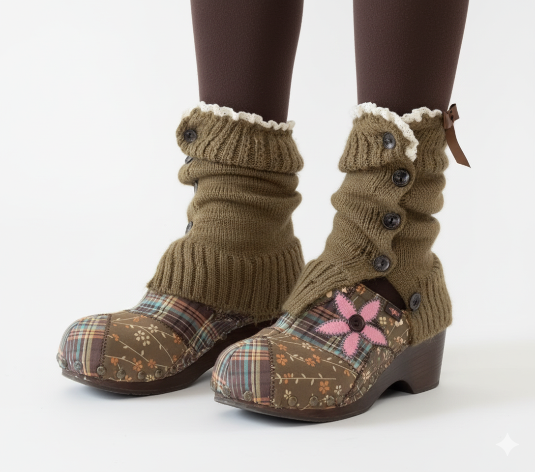 Button-Up Blossom Clogs